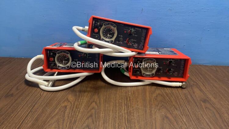 3 x Smith paraPAC 200D MRI Compatible Ventilators with 3 x Hoses