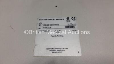 2 x Medtronics Physio Control Battery Support System 2 Chargers with 4 x Physio Control Lifepak NicD Batteries (Both Power Up) *31230326 / 31834375* - 3