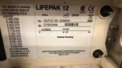 Medtronic Lifepak 12 Biphasic Defibrillator / Monitor with Screen Protector, 1 x Battery and CO2 Option *Mfd 2009* (Powers Up) *37620288* - 5