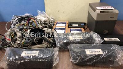 Mixed Lot Including 2 x PAT Slide Boards, 1 x Cool Box, 3 x Covidien Nellcor Ref DS100A Adult SpO2 Sensors, Various Patient Monitoring Cables, 1 x RU MTCDP-H5 Battery Pack and 4 x Medtronics Lifepak Carry Case Pockets