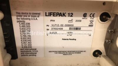 Medtronic Lifepak 12 Biphasic Defibrillator / Monitor with Screen Protector and 1 x Battery*Mfd 2009* (Powers Up) *37632499* - 4