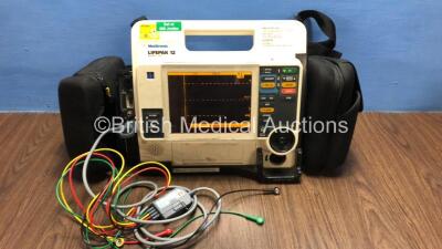 Medtronic Lifepak 12 Biphasic Defibrillator / Monitor with Screen Protector and ECG Lead *Mfd 2009* (Powers Up with Stock Battery - Not Included) *37797950*