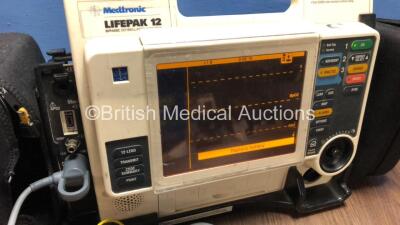 Medtronic Lifepak 12 Biphasic Defibrillator / Monitor with Screen Protector and ECG Lead *Mfd 2009* (Powers Up with Stock Battery - Not Included) *37797950* - 2