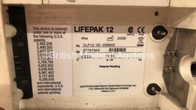 Medtronic Lifepak 12 Biphasic Defibrillator / Monitor with Screen Protector and ECG Lead *Mfd 2009* (Powers Up with Stock Battery - Not Included) *37797950* - 4