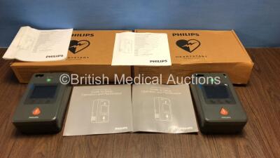 2 x Philips HeartStart FR3 Defibrillators with Set Up Guides and Boxed (Untested Due to No Batteries) *C14B-00524 / C14A-00574*