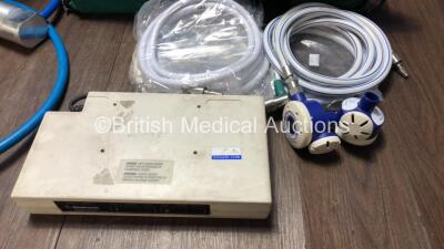 Mixed Lot Including 2 x Hartwell Medical Pump / Valves, 4 x Hoses, 2 x N20 Hoses, 1 x Oxygen Carry Bag with First Aid Supplies and 1 x Medtronics Physio Control DC Power Adapter - 5