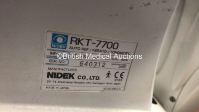 Nidek RKT-7700 Auto Ref / Kerato / Tonometer (Powers Up) *S/N 640312* **Mfd 2005** - 5