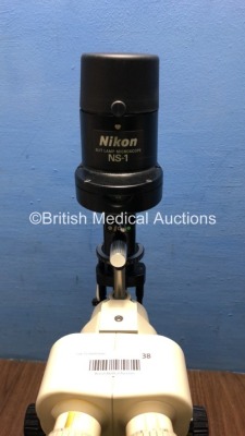 Nikon NS-1 Slit Lamp Microscope with 2 x Eyepieces (Unable to Power Test Due to No Power Supply) *S/N NA* - 3