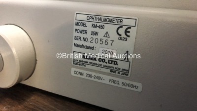 2 x Nidek KM-450 Ophthalmometers (Unable to Power Test Due to No Power Supply) *S/N 20567 / 20704* **Mfd 2002 / 2000* - 4