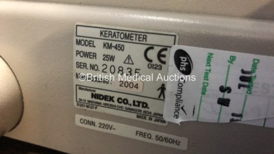 Nidek KM-450 Keratometer (Unable to Power Test Due to No Power Supply) *S/N 2994* - 3