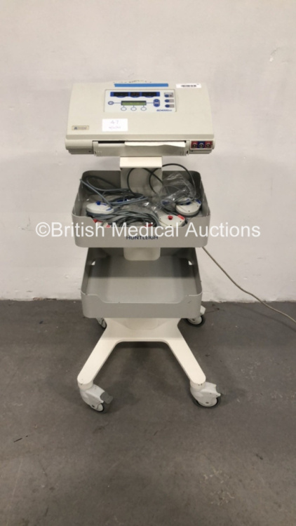 2 x Huntleigh BD4000XS Fetal Monitors on Stands with 2 x TOCO Transducers and 2 x US1 Transducers (Powers Up) *S/N NA*