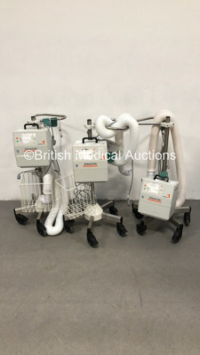 3 x Smiths Medical Level 1 Equator Convective Warmer Units on Stands with Hoses (All Power Up)