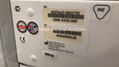 Datex-Ohmeda Aestiva/5 Induction Anaesthesia Machine with InterMed Penlon Nuffield Anaesthesia Ventilator Series 200 and Hoses (Powers Up - Missing Wheel) - 4