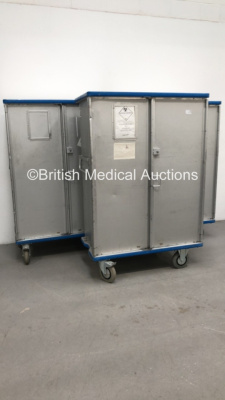 3 x Mobile Storage Cupboards on Wheels