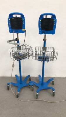 2 x GE Auscultatory Vital Signs Monitors on Stands (Both No Power)