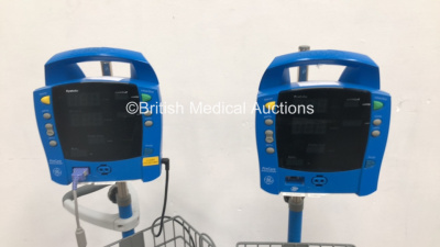 2 x GE Auscultatory Vital Signs Monitors on Stands (Both No Power) - 2