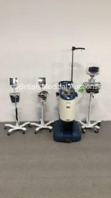 1 x Welch Allyn 53NT0 Vital Signs Monitor on Stand with BP Hose and Cuff, 2 x Blood Pressure Meters on Stands and 1 x Dideco Electra Concept Blood Transfusion System *S/N JA113371*