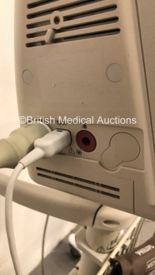 1 x Welch Allyn SPOT Vital Signs Monitor on Stand with BP Hose and Cuff (Powers Up) and 1 x Philips SureSigns VM4 Patient Monitor on Stand with ECG, SPO2 and BP Options (No Power) - 4