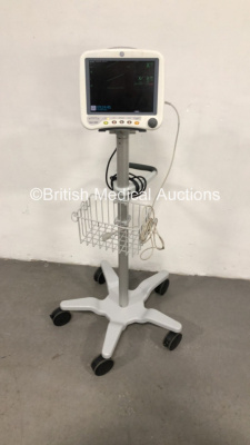 GE Dash 4000 Patient Monitor on Stand with BP1/3, BP2/4, SPO2, Temp/CO, NBP and ECG Options (Powers Up)
