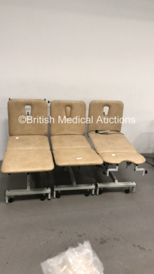 1 x Plinth 2000 Electric Patient Examination Couch with Controller (Powers Up - Tested Working) and 2 x Plinth 2000 Hydraulic Patient Examination Couches (Hydraulics Tested Working) *S/N 503HW27012611 / 503WHZ20712610*