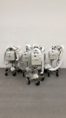 5 x Smiths Medical EQ-5000 Equator Convective Warmers on Stands with Hoses (All Power Up)