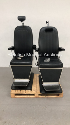 2 x Electric Ophthalmic Chairs with Foot Controller (Both Power Up) *S/N 035340 / 035346*