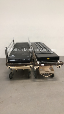 2 x Huntleigh Nesbit Evans Hydraulic Patient Examination Couch with Cushions (Hydraulics Tested Working)