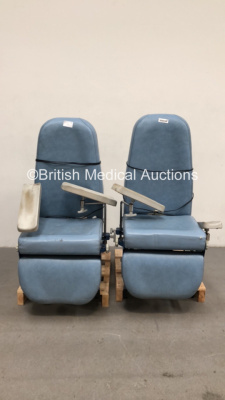 2 x Midmark Beaver Electric Therapy Chairs with Controllers