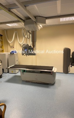 Kodak DR7500 DR X-Ray System Including Varian X-Ray Tube (2016) and Tube Housing, Overhead Tube Crane, Ceiling Runners, System Cabinets, Software and Wall Stand. The System has been Professionally Deinstalled, for Further Information Contact Glenn Adams -