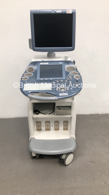 GE Voluson E8 Expert Flat Screen Ultrasound Scanner *S/N D15993* **Mfd 02/2012** with Sony UP-D897 Digital Graphic Printer (HDD REMOVED)