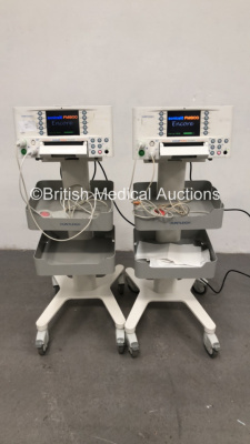 2 x Huntleigh Sonicaid Encore FM800 Encore Fetal Monitors with 2 x US Transducers and 2 x Toco Transducers (Both Power Up) *S/N 751CX0200271-10 / 751CX02000299-11*