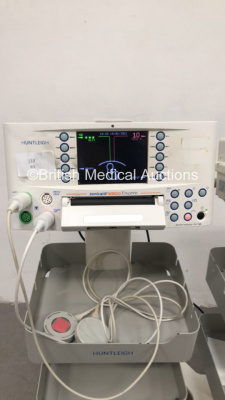 2 x Huntleigh Sonicaid Encore FM800 Encore Fetal Monitors with 2 x US Transducers and 2 x Toco Transducers (Both Power Up) *S/N 751CX0200271-10 / 751CX02000299-11* - 2