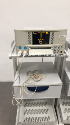 2 x Huntleigh Sonicaid FM800 Fetal Monitors on Stands with 2 x ULT Transducers and 2 x Toco Transducers (Both Power Up) *S/N 739AX0230129-07 / 739AX0230127-07* - 4