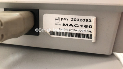 GE MAC 1600 ECG Machine Version 1.0.4 on Stand with 10 Lead ECG Leads (Powers Up) *S/N SDE12420012NA* - 6