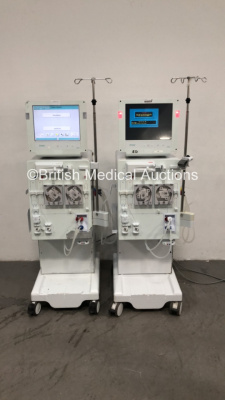 2 x B-Braun Dialog + Dialysis Machines Software Version 8.2A - Running Hours 42224 (Both Power Up - 1 x with Error Message - See Pictures) *S/N 36622 / 28557* C4/41, C4/58