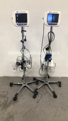 2 x Glidescope Cobalt AVL Monitors on Stands with Handpieces (Both Power Up) *S/N AM091969 / AM091971* C4/24, C4/20