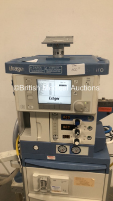 Drager Fabius Tiro Anaesthesia Machine Software Version 3.37b Total Hours Run 179630 Ventilator Hours 246 with Drager Scio Four Oxi Gas Module, Bellows and Hoses (Powers Up) *S/N ASAB-0143* **Mfd 2009** - 4