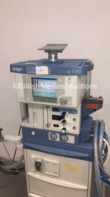 Drager Fabius Tiro Anaesthesia Machine Software Version 3.22 Total Hours Run 38179 Ventilator Hours 487 with Drager Scio Four Oxi Gas Module, Bellows and Hoses (Powers Up) *S/N ASAD-0011* **Mfd 2009** - 7