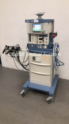 Drager Fabius Tiro Anaesthesia Machine Software Version 3.22 Total Hours Run 38179 Ventilator Hours 487 with Drager Scio Four Oxi Gas Module, Bellows and Hoses (Powers Up) *S/N ASAD-0011* **Mfd 2009** - 8
