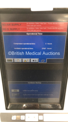 Nellcor Puritan Bennett 840 Ventilator System Software Version 4-070000-85-AN Running Hours 27927 with Fisher & Paykel MR850AEK Respiratory Humidifier on Nellcor Mobile Stand (Powers Up) * SN 07 170 90860 * - 4