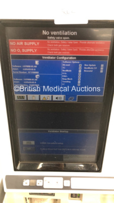 Nellcor Puritan Bennett 840 Ventilator System Software Version 4-070000-85-AN Running Hours 27927 with Fisher & Paykel MR850AEK Respiratory Humidifier on Nellcor Mobile Stand (Powers Up) * SN 07 170 90860 * - 5