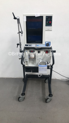 Nellcor Puritan Bennett 840 Ventilator System Software Version 4-070000-85-AN Running Hours 27747 with Fisher & Paykel MR850AEK Respiratory Humidifier on Nellcor Mobile Stand (Powers Up) * SN 07 170 90805 *