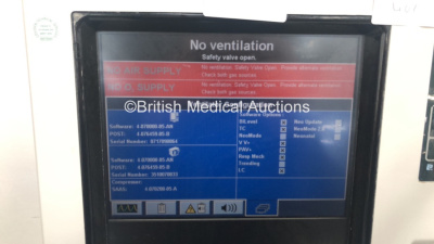 Nellcor Puritan Bennett 840 Ventilator System Software Version 4-070000-85-AN Running Hours 39518 with Fisher & Paykel MR850AEK Respiratory Humidifier on Nellcor Mobile Stand (Powers Up) * SN 07 170 90864 * - 4