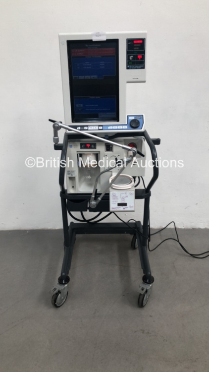 Nellcor Puritan Bennett 840 Ventilator System Software Version 4-070000-85-AN Running Hours 38708 with Armstrong Medical AquaVent Heater Humidifier on Nellcor Mobile Stand (Powers Up) * SN 07 170 90863 *