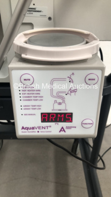 Nellcor Puritan Bennett 840 Ventilator System Software Version 4-070000-85-AN Running Hours 38708 with Armstrong Medical AquaVent Heater Humidifier on Nellcor Mobile Stand (Powers Up) * SN 07 170 90863 * - 5