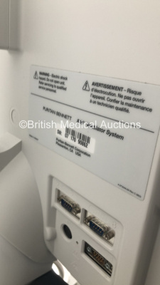 Nellcor Puritan Bennett 840 Ventilator System Software Version 4-070000-85-AN Running Hours 38240 with Armstrong Medical AquaVent Heater Humidifier on Nellcor Mobile Stand (Powers Up) * SN 07 170 90862 * - 6