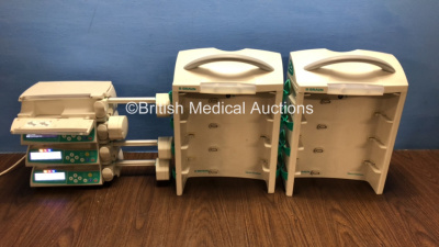 Job Lot of 4 x B.Braun Perfusor Space Modular Infusion Systems with 4 x Batteries, 2 x B.Braun Space Station and 1 x Power Supply (All Power Up with 1 x Detached Facia) *274236 / 273225 / 274296 / 274286*