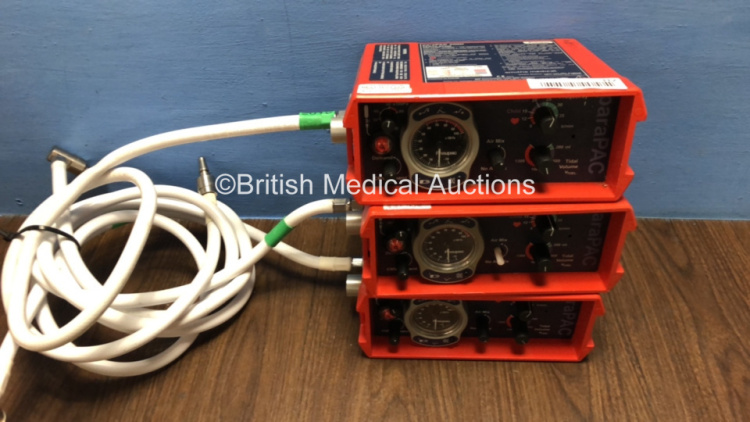 3 x Smith paraPAC 200D MRI Compatible Ventilators with 3 x Hoses *N/A / 162320*