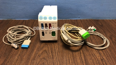 GE E-PRESTN-00 Module with SpO2, T1-T2, P1-P2, NIBP and ECG Option *Mfd 09 / 2007* with 1 x ECG Lead and 1 x SpO2 Lead *6333789*