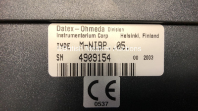 Job Lot Including 2 x M-ESTPR Module with T1,T2,ECG+Resp,P1,P2 and SpO2 Options, 3 x Datex-Ohmeda M-NIBP Modules and 1 x Blank Module *4909006 / 809360 / 4719661 / 4719663 / 4909154 - 4